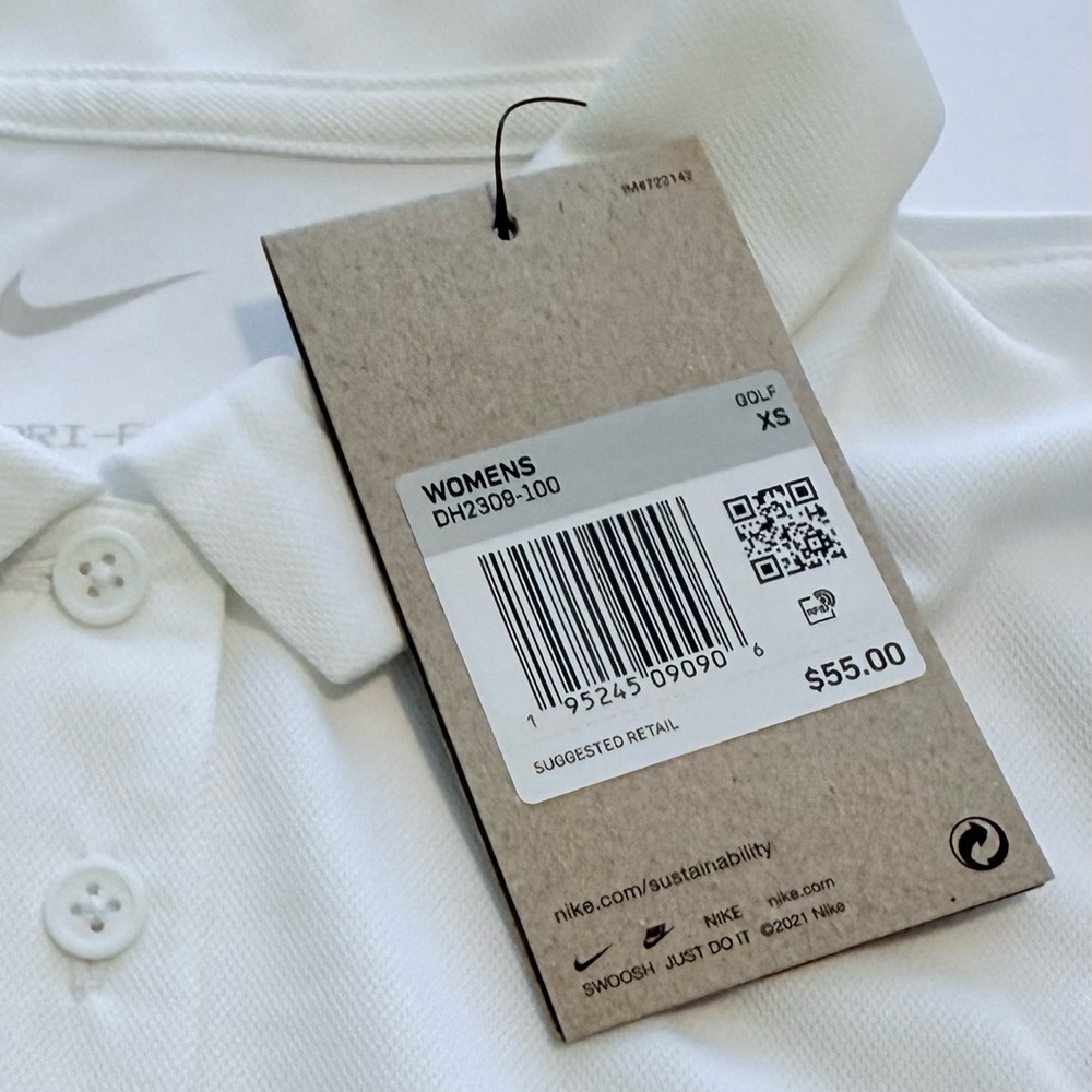 NWT Nike Women's White Short Sleeve Golf Polo Shirt, Sizes S and M - Picture 7 of 10